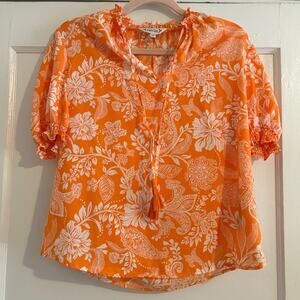 SUMMER SALE | Nanette Lepore Floral Tassel Blouse Size XS | NWT